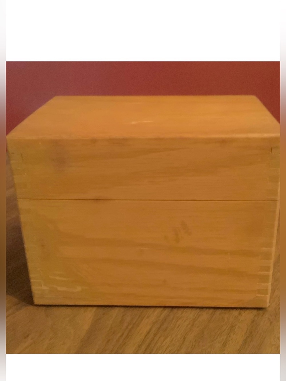 Vintage dovetail oak wood recipe, file box 1950s